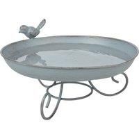 Fallen Fruits FB401 GREY METAL STANDING BIRD BATH