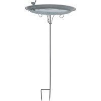 Fallen Fruits Ltd GREY METAL BIRD BATH ON STICK