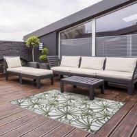 Outdoor Rug 241x152 cm Floral Pattern OC21 - Green - Esschert Design