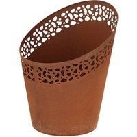 Fancy Flames Fallen Fruits Fire Bucket Lasercut Rust Speckles