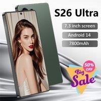 HOT NEW S26 Ultra Original Smartphone 7.3HD Global Version 5G Dual Card Cheap Cellphones 7800mAh Android 14 Mobile Cell Phones