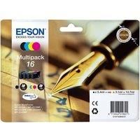 Epson 16 Multipack T1626 Pen & Crossword Genuine Ink 4 Pack Bk C M Y T16