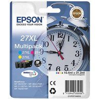 Epson 27 Alarm Clock Genuine Multipack, 3-colours Ink Cartridges, DuraBrite Ultra Ink