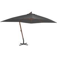 Cantilever Umbrella with Wooden Pole 400x300 cm Anthracite