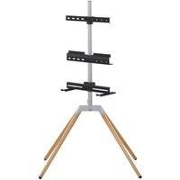 ONE FOR ALL WM 7476 595 mm TV Stand with Bracket - Oak & Silver Grey, Silver/Grey,Brown