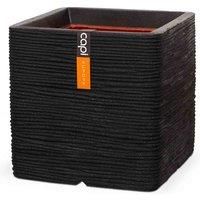 Capi Europe Square Planter Rib NL 50x50x50 - Black