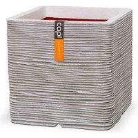 Capi Europe Square Planter Rib NL 50x50x50 - Ivory