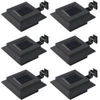 Berkfield Home Outdoor Solar Lamps 6 pcs LED Square 12 cm Black