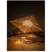 Platinum Challenger T2 Glow 3m Square Parasol (base not included)  Taupe