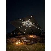 Platinum Challenger T2 Glow 3m Square Parasol (base not included)  Anthracite Grey