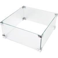 Glass Fire Screen for Square Fire Pit Clear