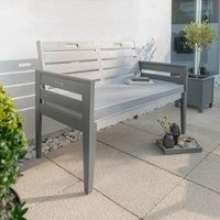 2 Seater Wooden Garden Bench with Cushion Included  Grigio