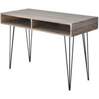 Desk Writing Table WorkStation Computer Home with 2 Compartments Grey vidaXL