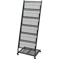 vidaXL Magazine Rack 47.5x43x133 cm Black A4