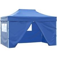 VidaXL Foldable Tent Pop-Up with 4 Side Walls 3x4.5 m Blue