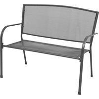 Garden Bench with Armrests Steel Mesh 108x60x88 cm Patio Park Seat vidaXL