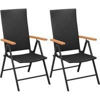 1/2/4x Garden Chairs Folding Outdoor Lounge Armchair Black/Light Black vidaXL