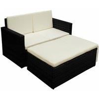 Garden Sofa Set 7 Pieces Poly Rattan Outdoor Furniture Seat Brown/Black vidaXL