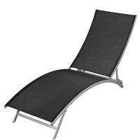Sun Lounger Outdoor Garden Patio Bench Chair Recliner Textilene Black vidaXL
