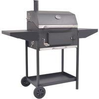 Vidaxl BBQ Charcoal Smoker With Bottom Shelf Black