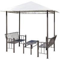Vidaxl Garden Pavilion With Table And Benches 2.5X1.5X2.4 M
