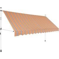 VidaXL Manual Retractable Awning 350 cm Yellow and Blue Stripes