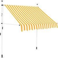 VidaXL Manual Retractable Awning 200 cm Orange and White Stripes