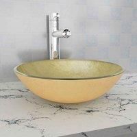 Bathroom Sink Wash Basin Sink Unit Countertop Basin Tempered Glass vidaXL