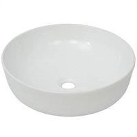 vidaXL Ceramic Round Basin - 41.5 X 13.5cm