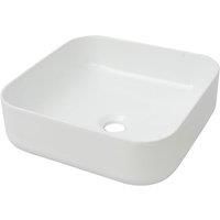 vidaXL Resistant Ceramic Wash Basin - Elegant and Stylish Above Counter Sink - Contemporary Design for Bathroom, Washroom and Powder Room - Easy to Clean - White