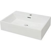 VidaXL Ceramic Basin with Faucet Hole - White