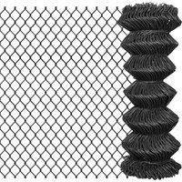 vidaXL Chain Link Fence 25x1m Steel Grey Outdoor Garden Fencing Screen Barrier