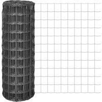 vidaXL Euro Fence Panel Screen Barrier 25x1 m with 77x64 mm Mesh Steel Grey