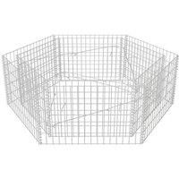 vidaXL Galvanised Steel Hexagonal Gabion Raised Bed 160x140x50 cm - Rustproof and Weather-Resistant Garden Border - Silver