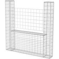 Vidaxl Gabion Basket U-shape Galvanised Steel 160X20X150 Cm