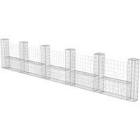 Gabion Basket Garden Screen Fencing Panel Barrier U-Shape Steel 3 Sizes vidaXL