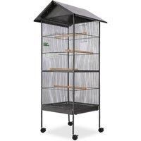 vidaXL Bird Cage With Roof 66X66X155cm Steel - Black