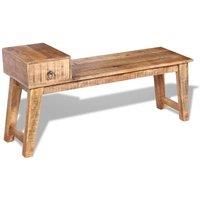 Entryway Wooden Bench Home Garden Seat with a Drawer Solid Mango Wood vidaXL