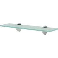 vidaXL Floating Shelf, 8mm Thick Tempered Safety Glass, 40x10 cm, Clear - Modern Style Wall Shelf with Zinc Alloy Brackets for Living Room, Bedroom, Bathroom