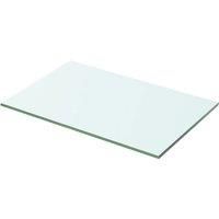 vidaXL Clear Tempered Glass Shelf Panel - Modern Transparent Home and Shop Wall Display, Strong & Durable, Easy To Clean - Size: 50x25 cm