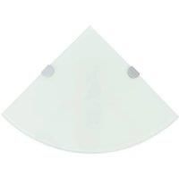 1/2x Corner Shelf with Chrome Supports Glass Multi Colours Multi Sizes vidaXL
