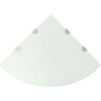 1/2x Corner Shelf with Chrome Supports Glass Multi Colours Multi Sizes vidaXL