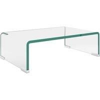 vidaXL TV Stand/Monitor Riser Glass Clear 40x25x11 cm NEW