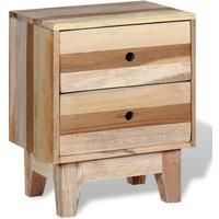 vidaXL Retro Solid Reclaimed Wood Bedside Cabinet with Drawers - Handmade Side Table and Telephone Stand for Bedroom