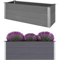 Garden Planter WPC Grey Outdoor Lawn Flower Pot Raised Bed Multi Sizes vidaXL