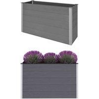vidaXL Raised Garden Bed - Grey WPC and Aluminum Outdoor Planter - Large Capacity for Vegetation, Easy Assembly - Suitable for Patio and Garden