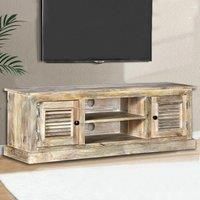 Solid Mango Wood TV Cabinet HiFi Lowboard Stand Unit Home Furniture vidaXL