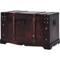 vidaXL Chest Wood Vintage Treasure Brown Storage Cabinet Box Trunk Treasure