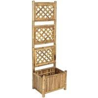 vidaXL Bamboo Garden Raised Bed with Trellis - Space Saving, Easy-to-Assemble Planter Rack for Outdoor Planting - Ideal for Climbers, Flowers - Brown, Rectangular