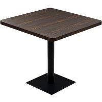 Vidaxl Bistro Table Mdf And Steel Square 80X80X75 Cm Dark Ash